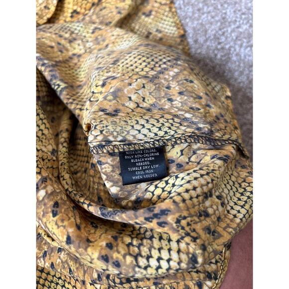 NEW Snake print button up blouse golden yellow/black NEW Style & Co SZ XL - Picture 9 of 11